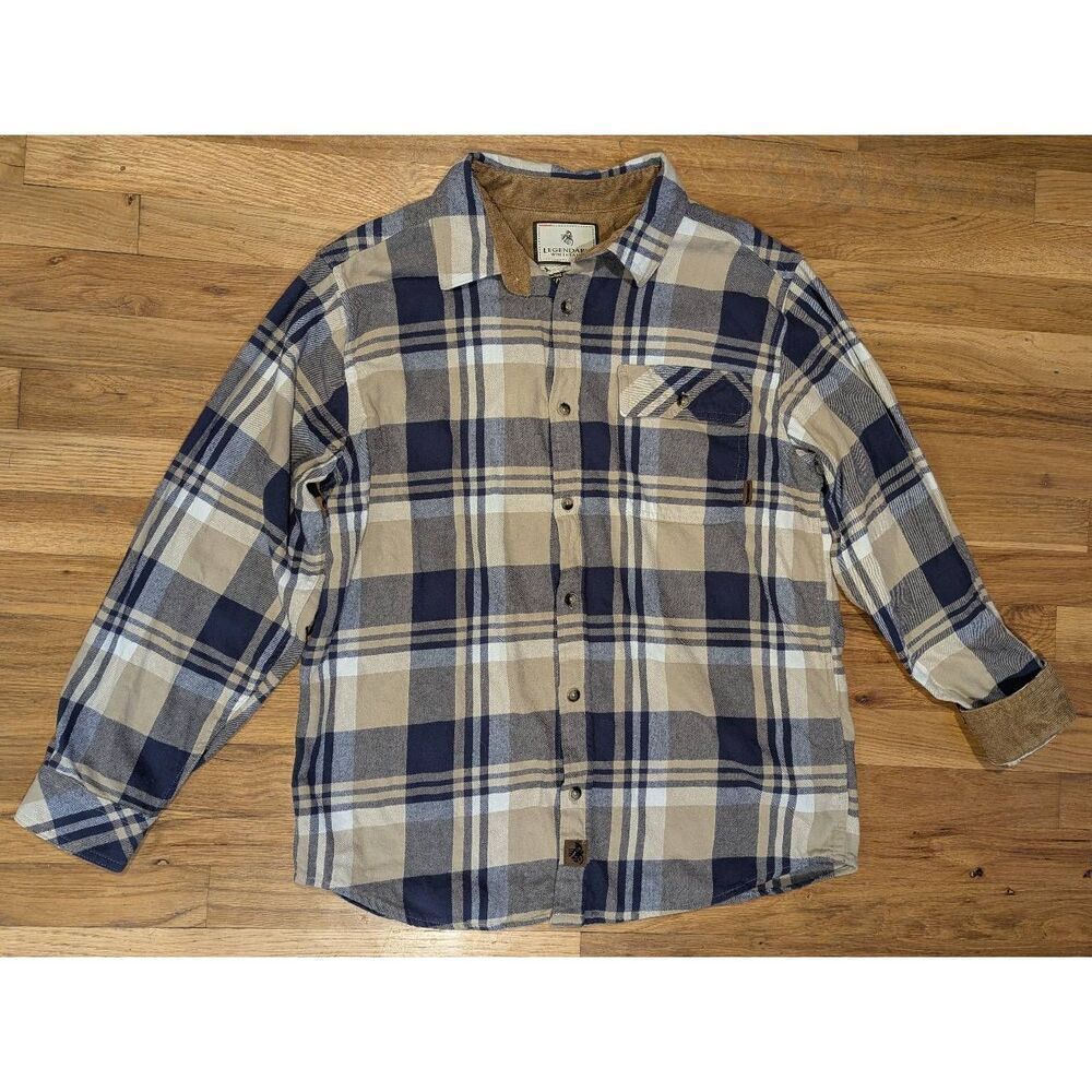 Legendary Whitetails Plaid & Courdoroy Long Sleeve Flannel Pearl Snap